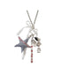 NO ROMANCE Punk Rock Star Lace Rhinestone Keychain Necklace Waistchain