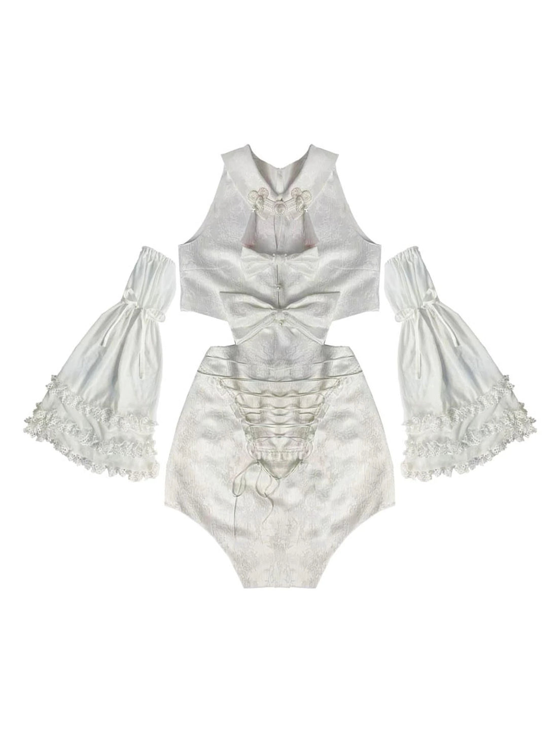 Ethereal White Detachable Cheongsam