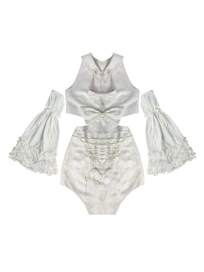 Ethereal White Detachable Cheongsam