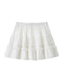 DIDDI MODA Layered Lace Cake Mini Skirt Floral Embroidery High Waist A Line