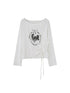 DIDDI MODA Bohemian Bow Pony Print Cropped Sleeve Tee
