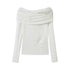 DIDDI MODA Butterfly Cutout Bow Off Shoulder Top