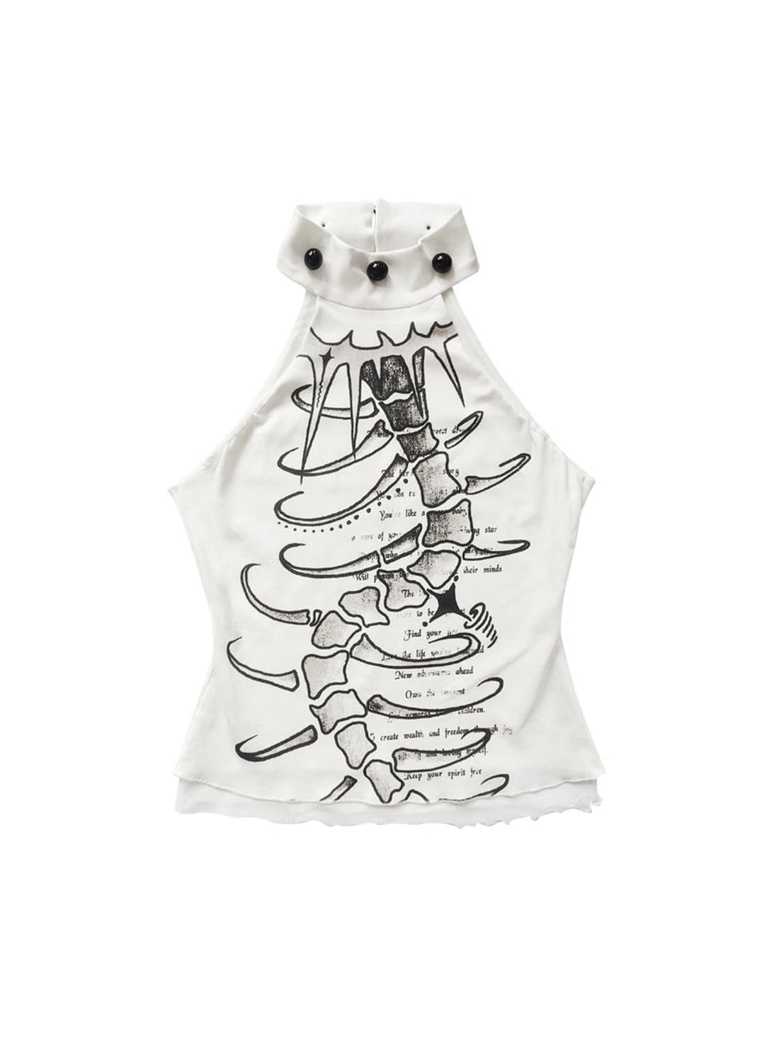 Spine Print Halter Neck Crop Top