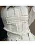 WSW WUSHENWU Cross Lace Sleeveless Cowgirl Denim Crop Top