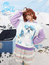Reversible Contrast Hoodie Winter Snow Farm Print Loose Fit