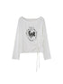 Bohemian Bow Pony Print Cropped Sleeve Tee