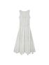 DIDDI MODA Vacation Lace Bow A Line Dress With Floral Embroidery