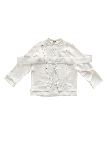WSW WUSHENWU Ethereal White Embroidered Sportswear