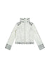ARIADNAw Ariadna Patchwork Punk High Neck Sporty Industrial Jacket