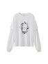 DIDDI MODA Ocean Shell Print Layered Loose Long Sleeve Tee