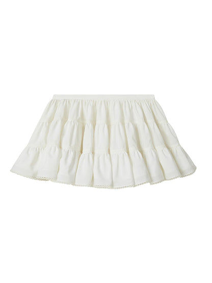 DIDDI MODA Lace Trimmed Layered Ruffle Skirt
