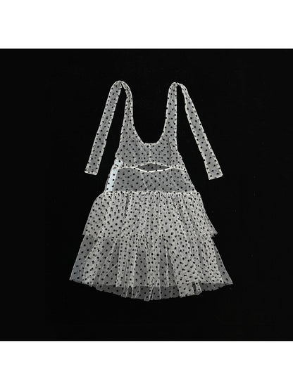 Ttsunami Summer Dot Backless Layered Dress