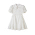 DIDDI MODA Elegant Qipao Bubble Sleeve Dress With Floral Jacquard And Ruffles