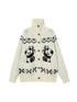 Panda Knit Cardigan Retro Cozy Fair Isle Sweater