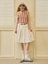 DIDDI MODA Elegant Dot Printed Pleated Midi Skirt With High Waist