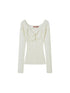 V-Neck 3D Hand-Knit Embroidered Sweater