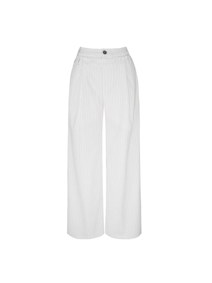 STRIKE A POSE Trendy Drop-Crotch Wide-Leg Pants With Double Waistband