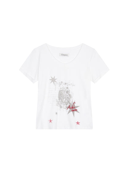 Achihara Spandex Viscose Knit Sneezy Star 2.0 T-Shirt