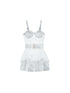 ARIADNAw Punk Inspired Satin Ruffle Layered Dress Edgy Versatile