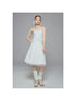DIDDI MODA Elegant Pleated Skirt With Floral Hem A Line Silhouette