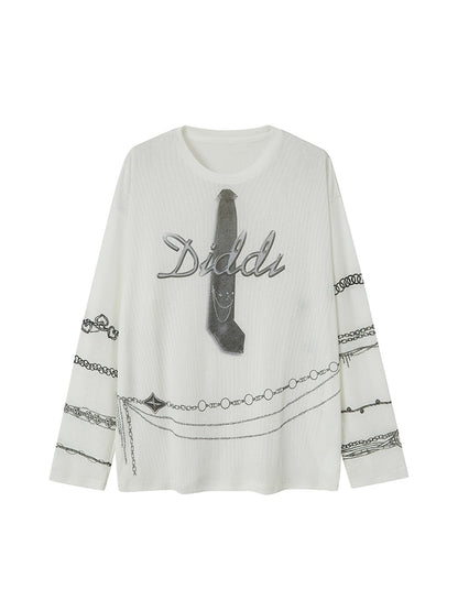 DIDDI MODA Tie Print Knit Top