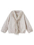 DIDDI MODA Oversized Embroidered Sun Puffer Jacket With Faux Fur Trim