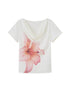 DIDDI MODA Floral Drape Neck Tee