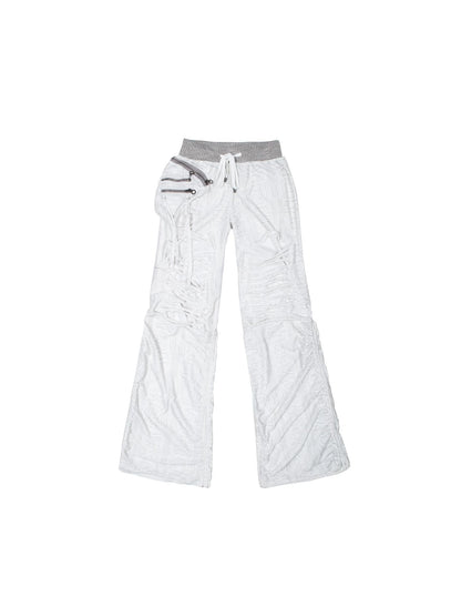 Y2K Low Rise Ripped Wide Leg Punk Denim Pants