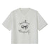 DIDDI MODA Sporty V Neck Cherry Bow Print Mesh Tee