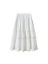 DIDDI MODA Lace Trimmed Floral Hollow Out Midi Skirt