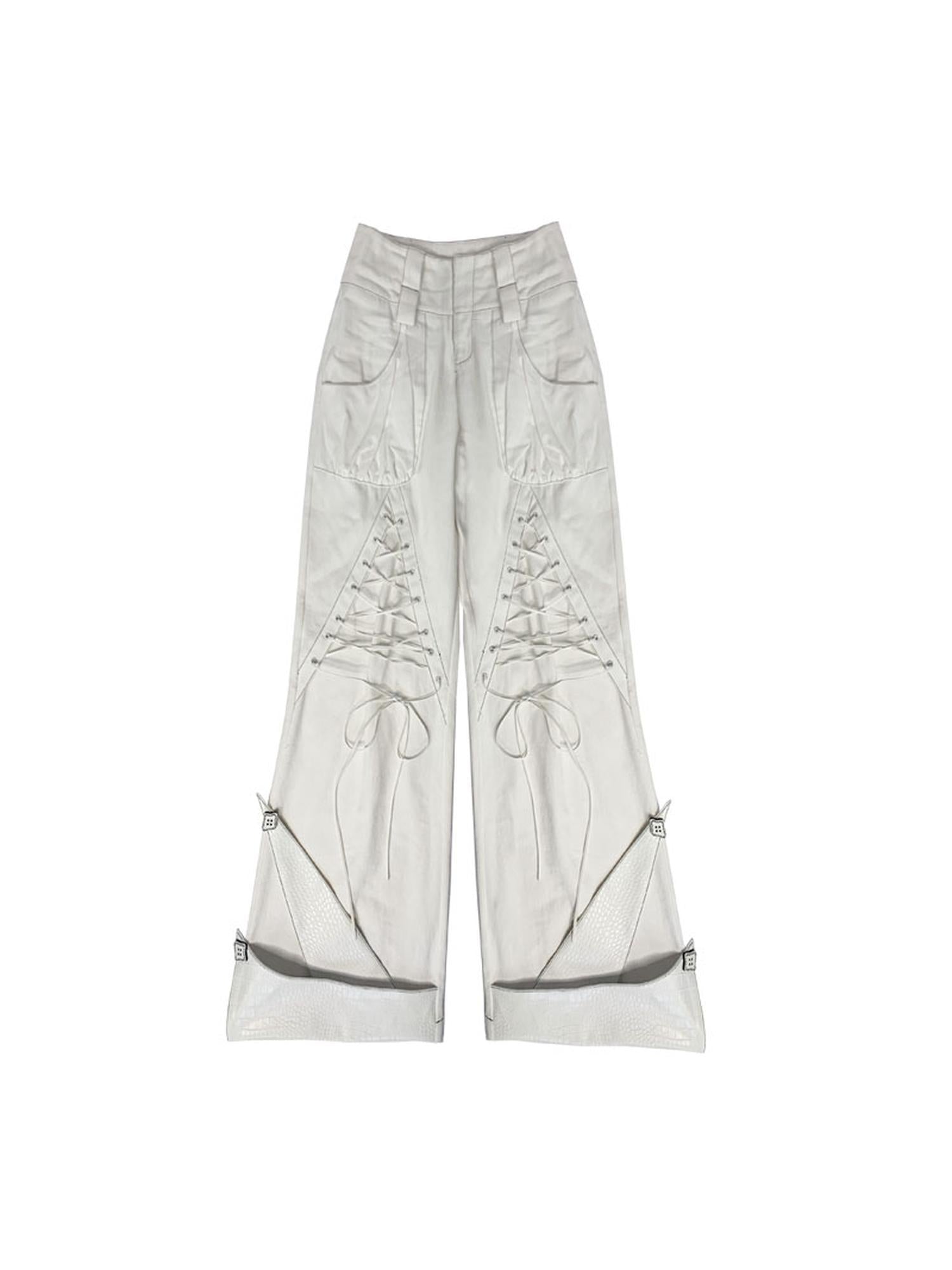 WSW WUSHENWU Silky White Pain Relief High Street Jeans