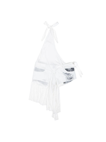 ARIADNAw Punk Retro Multi Way Denim Shorts With Detachable Straps