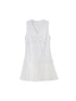 DIDDI MODA Elegant V Neck Lace Bow Ruffle Knit Dress