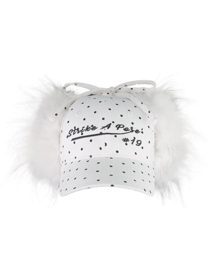 Vintage Wool Baseball Cap Winter Warm Christmas Hat For Women