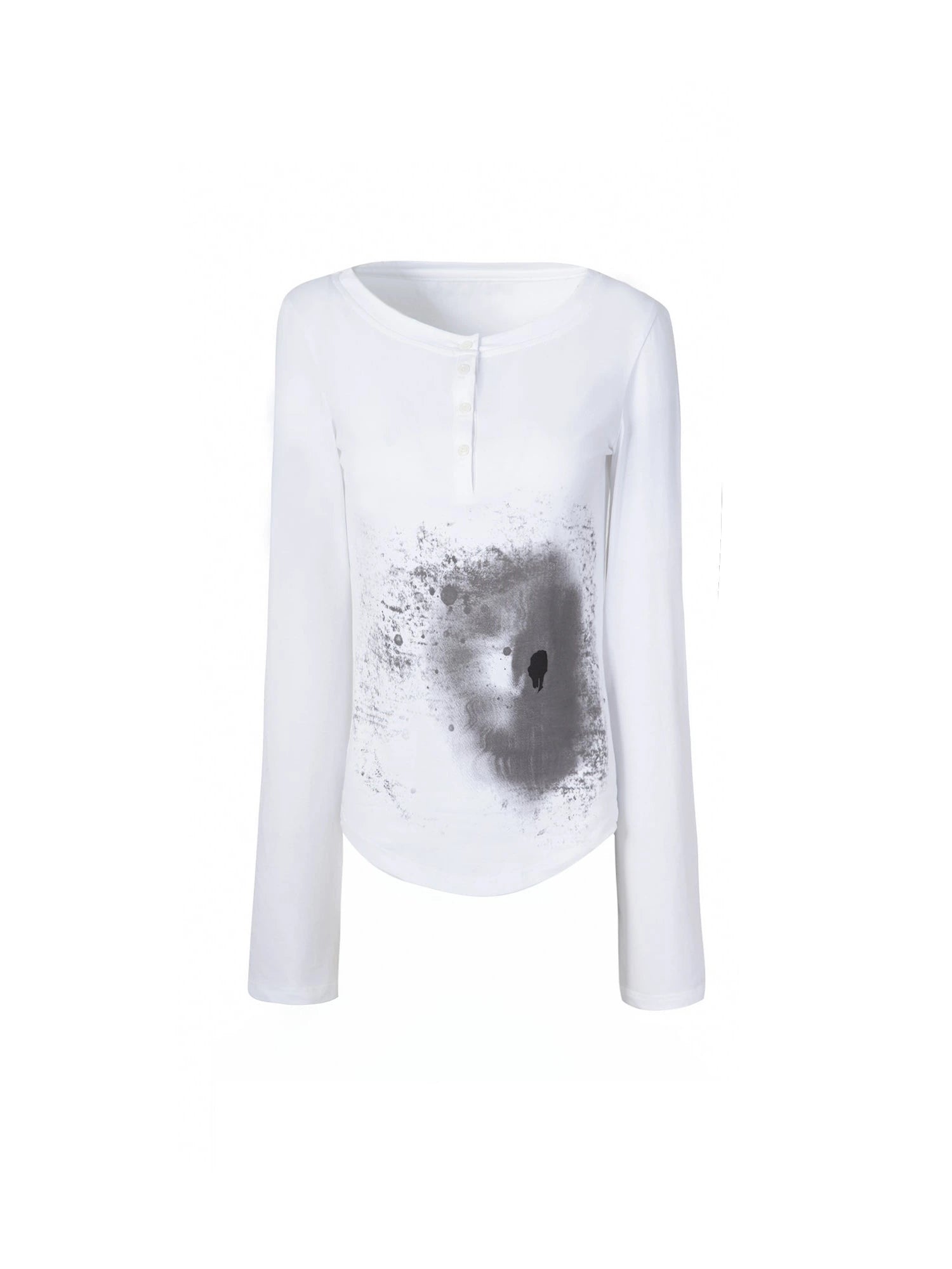 Punk Graphic Long Sleeve T-Shirt For Women Cotton Abstract Print Tee