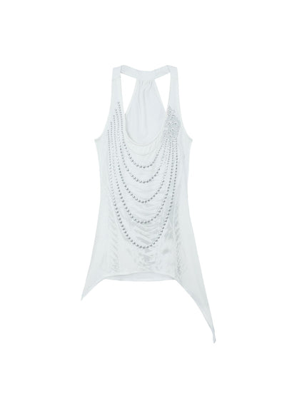 DoublePunch Floral Metal Studded Fitted Long Vest For Women