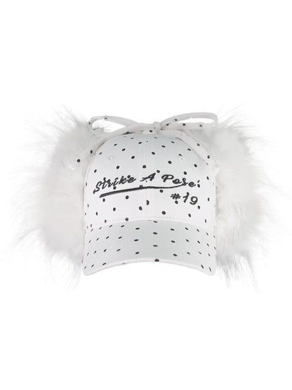 STRIKE A POSE Vintage Wool Baseball Cap Winter Warm Christmas Hat For Women