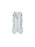 DoublePunch Vintage Metal Button Zip Vest For Women Slim Waist Vests