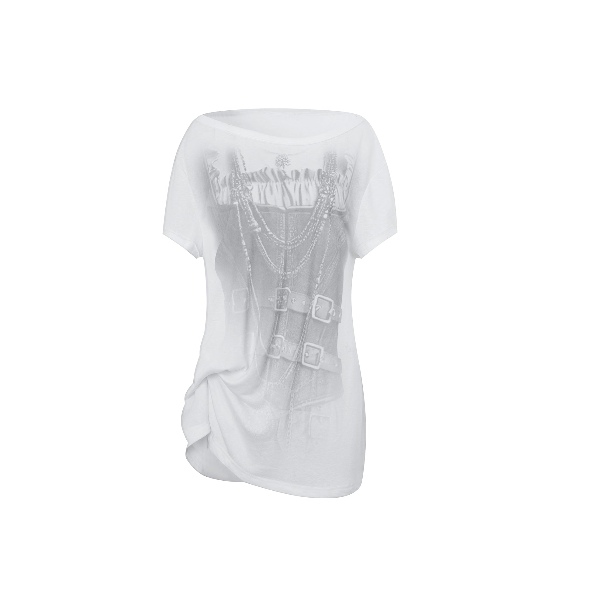 Doublepunch Punk Knit Sleeveless Tee With Digital Print T-Shirt