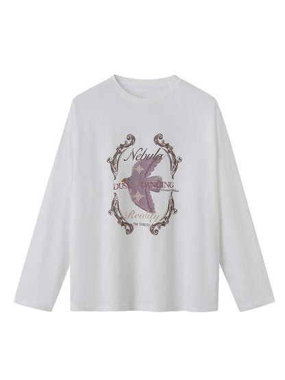 DIDDI MODA Swallow Print Tee Snake Pattern Pants Set