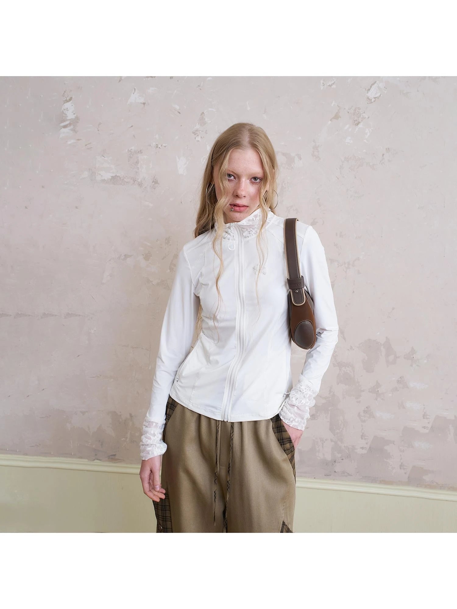 Layered Puppy Embroidery Lace Sunshirt