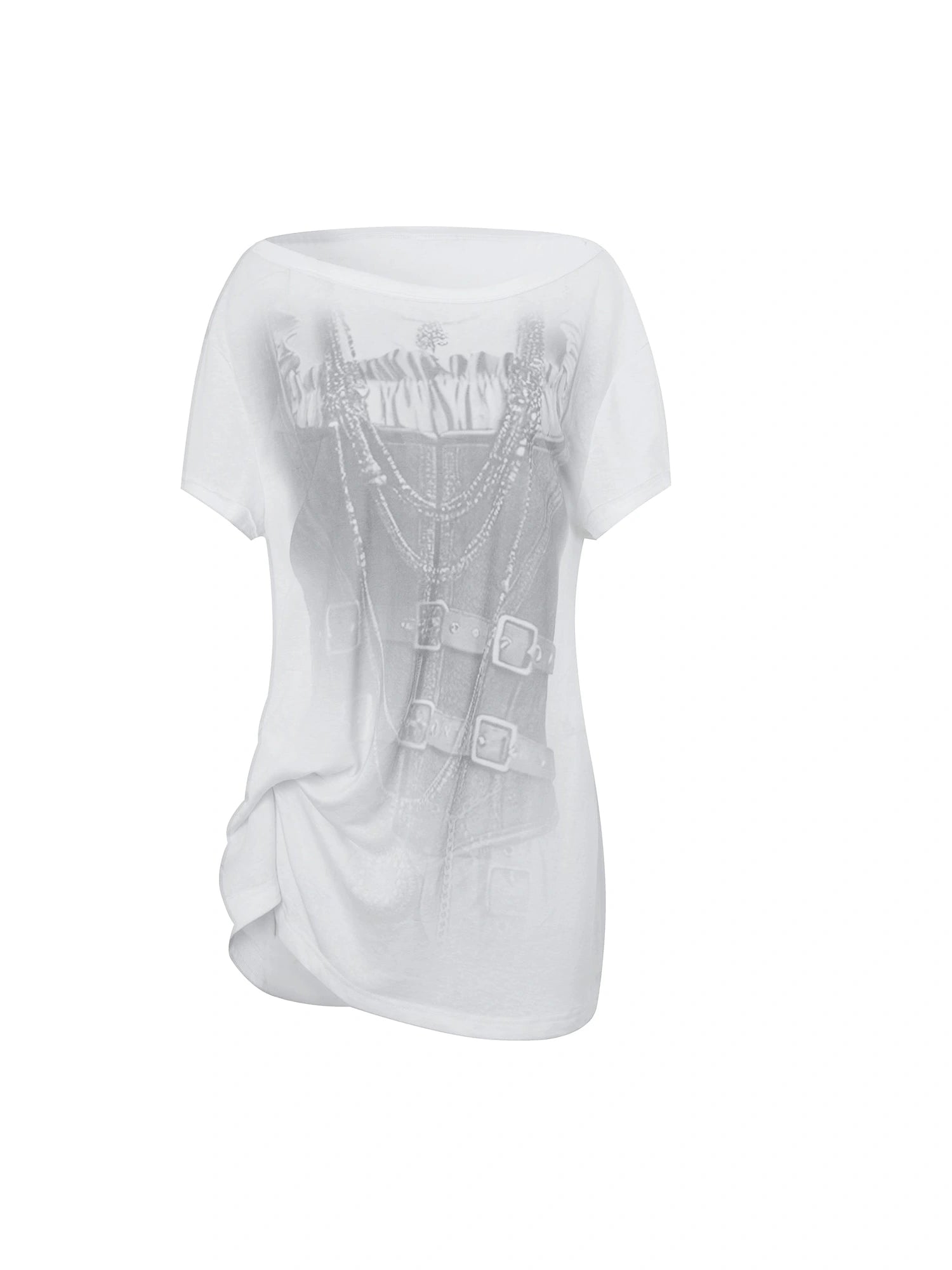 Punk Knit Sleeveless Tee With Digital Print T-Shirt