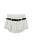 SweetChilling A-Line Pleated Skirt With Belt Low Waist Preppy Style Skirts