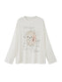 DIDDI MODA Floral Pup Print Tee Overshirt Denim Set