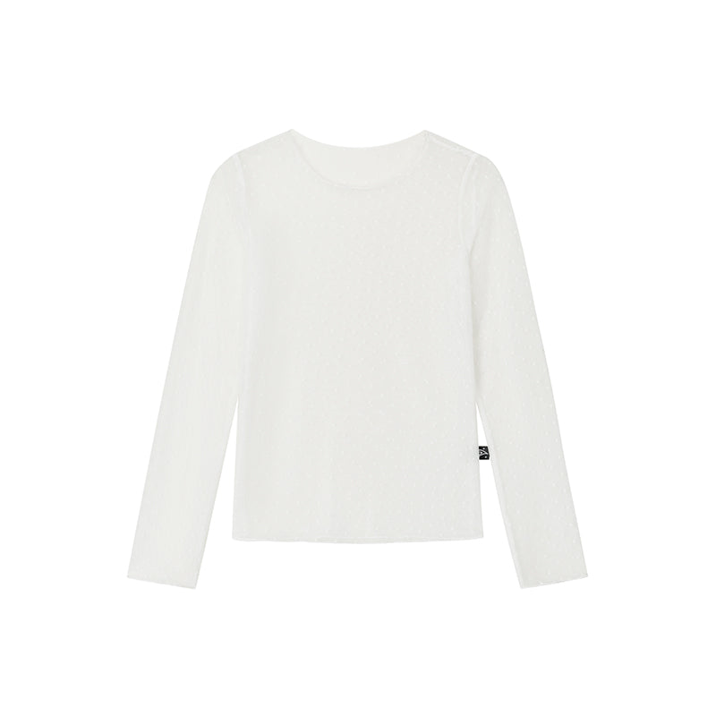atrandom Sheer Lace Love Mesh Lightweight Layering Top