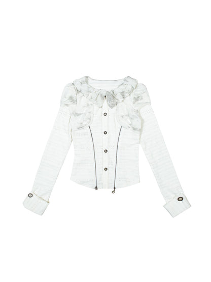 ARIADNAw Punk Revival Recyclable Bubble Collar Blouse