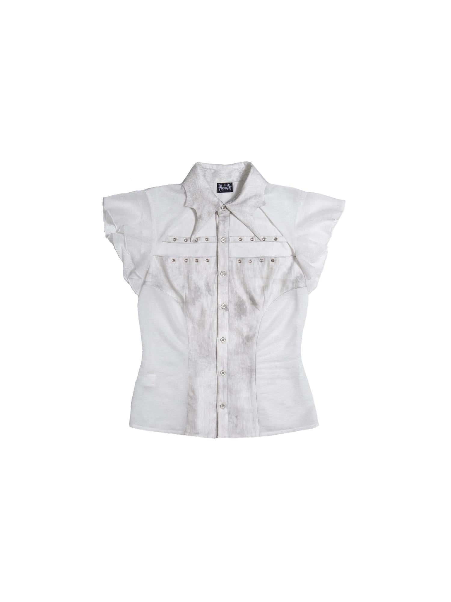 Butterfly Punk Cropped Shirt Street Style