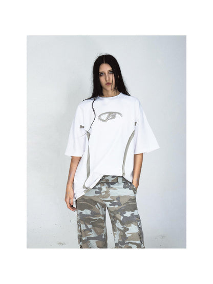 Peoplesense Vintage Stitch Detailed Unisex Washed Tee Loose Fit Cotton