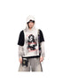 Peoplesense Retro Color Block Faux Two Tone Hooded Tee Unisex Sportswear