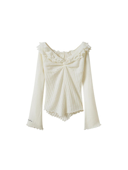 SweetChilling Wave Off Shoulder Sweater With Skirt 2-Piece Set Sweaters